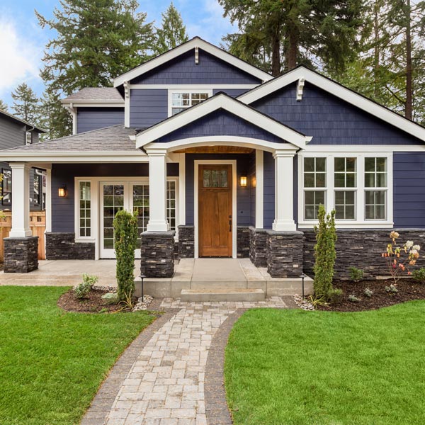 new home with dark wood exterior
